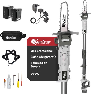 Pack Profesional Poda Motosierra Pertiga extensible KVS7000P + Tijera kv390 + Pertiga 390 2 baterias